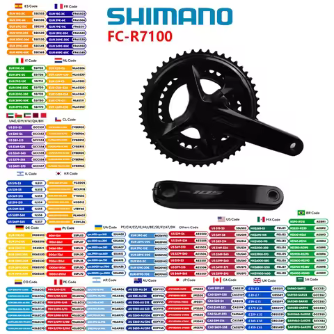 Shimano 105 HOLLOWTECH II R7000 2x11s Di2 R7100 2x12s 165/170/172.5/175mm 50-34T 52-36T 53-39T For R