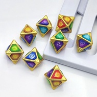 Seven Gods Seven Gods Dice Dice Eight Sides Element Metal Sieve Game Props 8 Pieces Package Entity D