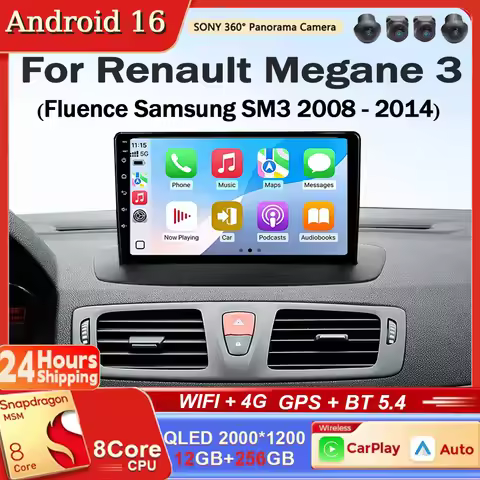 Android 16 Carplay Android auto Car Radio Multimedia Video Player Navigation HeadUnit For Renault Me