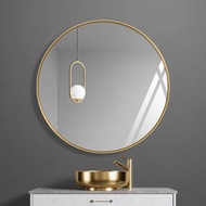 Toilet Mirror Round Bathroom Mirror Wall Mirror Pasted Punched Easy To Install Golden Round Toilet Mirror Explosion Proof Mirror Makeup Mirror Mirror Toilet