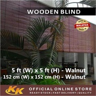 KK - Wooden Outdoor Blinds 5'(W) x 5'(H) ( Walnut ) 100% Kayu Meranti ( Ready Stock )