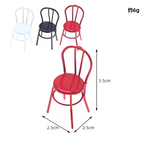 Dollhouse Miniature Matal Bistro Backrest Chair Artificial Home Iron Dinning Chair Fairy Garden Buil