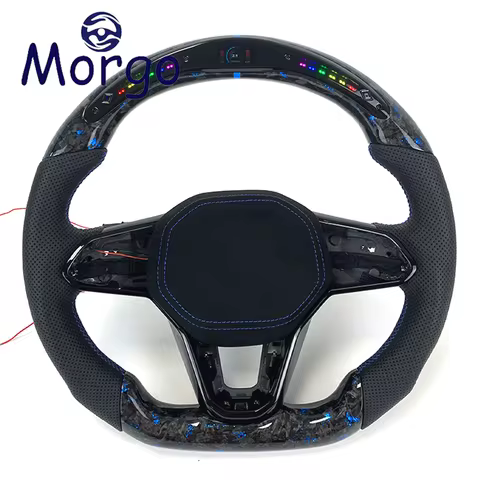 Cars Accessories for Volkswagen Custom LED Forged Carbon Fiber Steering Wheel for Volkswagen MK8 GTI