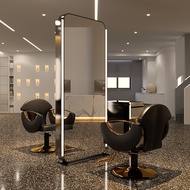 Barbershop Mirror Table, Salon Barber Table, Hair Cutting Mirror, LED Lighted, Full Body Floor Mirro