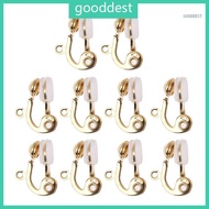 GOO 10Pcs DIY Earring Converter With  Earring Pads Turn Pierced Earrings Into Clip-On No-pierced Jew