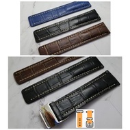 22/24 百年 牛皮鱷魚紋錶帶 1/1 摺扣型 錶帶  （黑色 棕色 籃色） Breitling錶帶 百年靈錶帶  百年靈 Breitling 錶帶 使用  適合 Omega IWC Tudor S