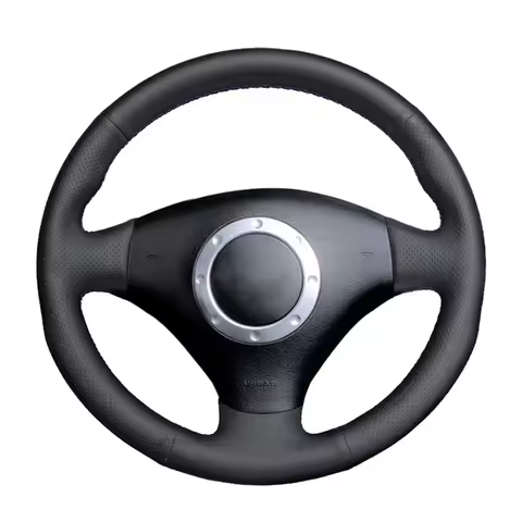 Black Faux Leather Car Steering Wheel Cover for Audi TT 8N A2 8Z A3 S3 8L A4 S4 B6 RS 4 B5 A6 RS 6 C