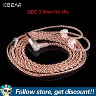 KBEAR สายหูฟังโทรศัพท์4Core สายทองแดงอัพเกรดสายหูฟัง QDC/TFZ/2Pin/MMCX สายทดแทน3.5มม. สายหูฟังแบบถอด