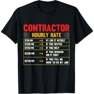 Newest Contractor Hourly Rate Price Chart - Funny Contractor Gift T-Shirt