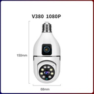 V380 CCTV Bulb Camera Dual Lens 360° Monitor 8MP HD CCTV Camera With