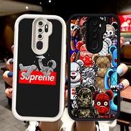 N103 SUP Black and white silicone Casing for OPPO Reno A5 A9 2020 F11 2Z 2F Pro Case