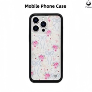 [SG]Wildflower Cases - Lovey Dovey Case Compatible with Ap Phone 16 Pro Protective Black Bumper 4ft 