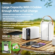 SG REMAX 80000mAh / 60000mAh 22.5W PD 20W Fast Charging Power Bank RPP-566, RPP-565 / RPP-291 With C