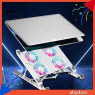 ABY Laptop Cooling Stand Quad Fan Laptop Cooling Stand Portable Laptop Cooling Pad with Rgb Fans Adjustable Height Aluminum Alloy Stand Pc Cooler for Gaming and Work