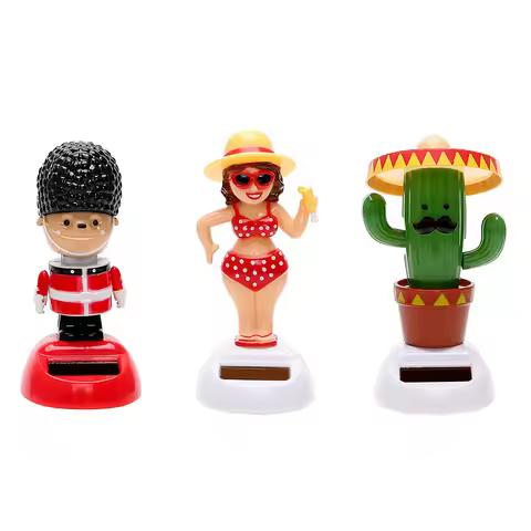 Car Accessories Cute Auto Dashboard Decoration Soldier Solar Powered Dancing Shaking Head Girl Car O