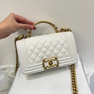 Chanel Boy20白荔枝牛皮手把款