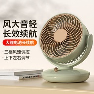 Retro Mini Fan with USB Charging Auto Oscillation for Desk & Dormitory Portable Desk Fan