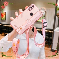 Casing VIVO Y15 Y11 Y12 Y17 Y16 Y35 Y19 Y02S 2022 protective lens electroplating mobile phone case with wrist strap lanyard