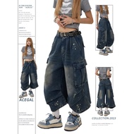 High Street Wide-Leg Pants Casual Mid-Leg Pants Men Women