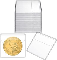 Eaasty 150 Pcs Single Pocket Coin Sleeves Currency Bill Holders Clear PVC Individual Sleeves Holders