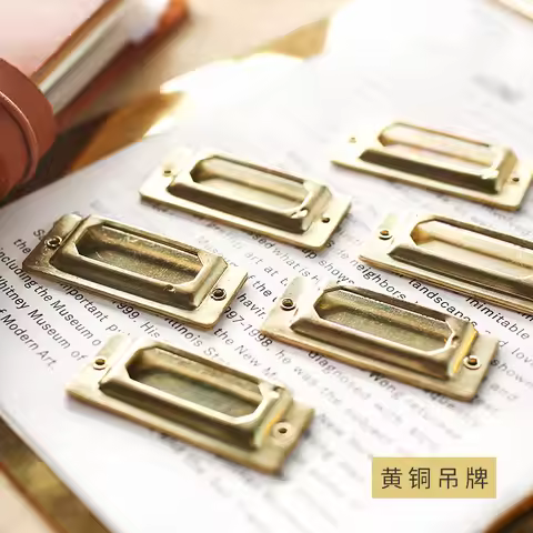 TN Traveler's Notebook Brass Name Card Vintage Stationery Accessory for Hand Journal