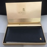 MONTAGUE Paris black leather wallet w/ logo