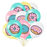 16Pcs Doughnut themed balloon party decoration Doughnut latex balloon set