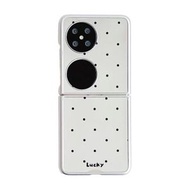 全城熱賣 - 適用於華為 P50 Pocket 鏡面波點PC摺疊手機殼（黑色）