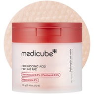 Medicube Red Succinic Acid Panthenol Facial Peeling Pads - Exfoliating Toner Pads for Breakout-Prone