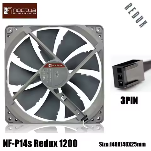 Noctua NF-P14S Redux-1200 Chassis Cooling Fan 14cm Low Noise SSO Bearing Value Choice For Enthusiast