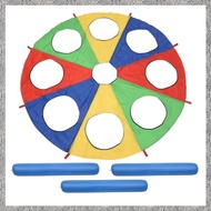 Rainbow Parachute Parachute 6 Feet Play Parachute Outdoor Game (W Mouse) Activity Toy with 3x Air St