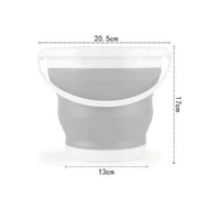 Round Foldable Water Pail with Cover Collapsible Indoor Outdoor Silicone Bucket Barrel Dish TUB Car 