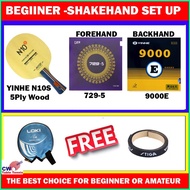 YINHE N10S WOODEN BLADE + 729-5 RUBBER + YINHE 9000D PROMOTION SET PING PONG SET UP TABLE TENNIS SET