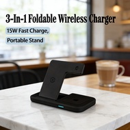 Watch Phone 15W For In 1 Charger 3 Magnetic Portable Stand Fast Docks Headset Wireless Foldable