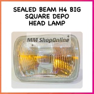 SEALED BEAM H4 BIG SQUARE DEPO 6052 HEAD LIGHT LAMP LAMPU DEPAN LORRY