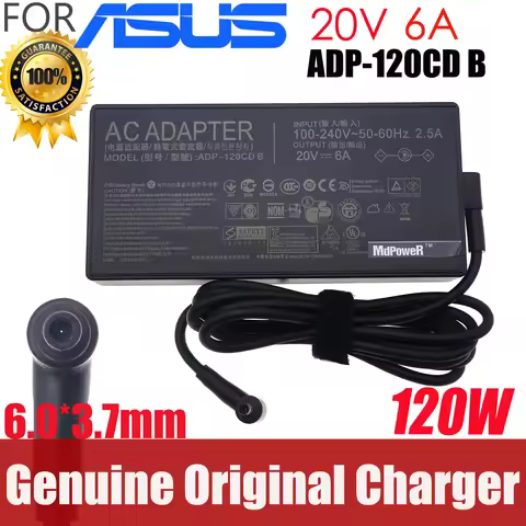 Original 20V 6A 120W 6.0*3.7mm AC Adapter Charger for Asus ZenBook Laptop Power Supply A18-150P1A AD