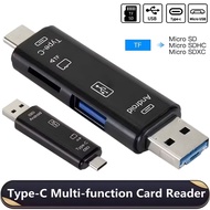 5 in 1 Type C Micro USB TF OTG Reader Card Black Memory Card 7.3 x 1.8 x 0.9 cm