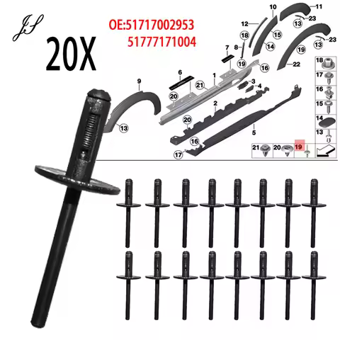 20Pcs For BMW 1 2 3 4 7 Series X1 X2 X3 X4 X5 X6 Z4 Mini Wheel Arch Flare Trim Moulding Rivet Bumper