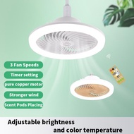 Socket E26/E27 Ceiling Fan 11" with Light Ceiling Fan Indoor Enclosed with Light and Remote 3 Colors Infinitely Adjustable LED Mini Fans Easy to install for Bathroom/Bedroom/Living