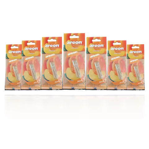 Areon 5/20pcs PEACH Scent Car Air Freshener, Natural Tea-Scented Paper, Car-Mounted Hanging Type, Ca