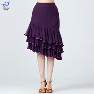 Latin Dance Skirt Dance Practice Suit Performance Skirt Performance Costume Gauze Skirt Irregular Sk