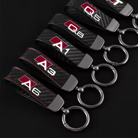Car Keychain keyring Horseshoe Buckle jewelryfor audi A3 A4 A5 A6 A7 A8 Q3 Q5 Q7 Q8carbon fiber Leat