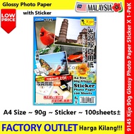 KIJO A4 Glossy Sticker Photo Paper – 90gsm Premium Quality #9145 #A4
