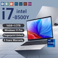 15.6 นิ้ว Windows 11 i7 แล็ปท็อป Intel Core i7 8500Y PC 16GB RAM 1TB 2TB SSD ลายนิ้วมือแล็ปท็อป ปลดล