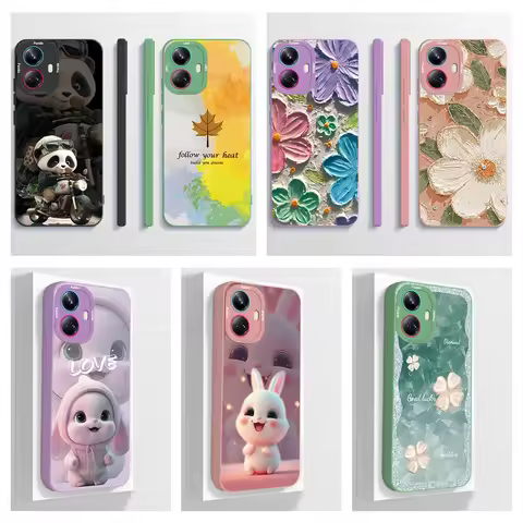 For Realme 10 Pro Plus + Case Realme10 Pro Realme 10 4G Phone Case Shell Cute Panda pattern Liquid S
