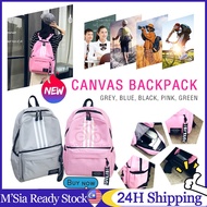 Unisex College Student Style Canvas School Backpack Beg Galas Pelajar Casual Backpack Women's Bag Ou