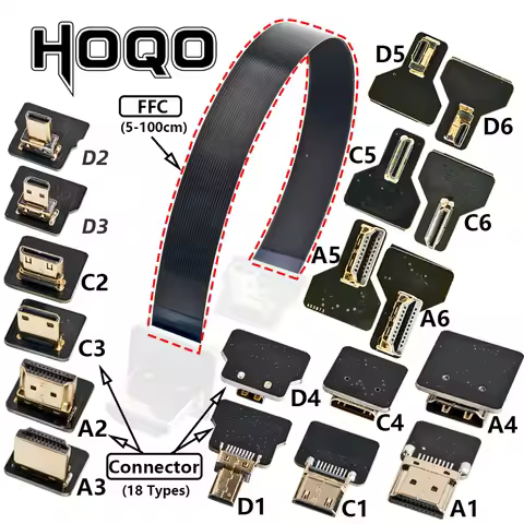 HDMI-Compatible FFC flexible flat cable for Raspberry Pi 4 Micro H DMI to HD/Mini HDM I Female 90 De