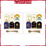 WIN 48 96 Sets Ramadan  Tags Moon Star Box Package Hanging Labels with String for Eid Mubarak Muslim
