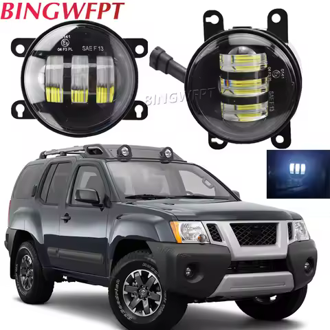 2PCS High Bright LED Fog Lights For Nissan Navara D40 Pathfinder R51 Note E11 Xterra Pixo UA0 Leaf P