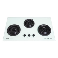 TECNO T 333TGSV 3-Burner Tempered Glass Cooker Hob (Sparkling White)